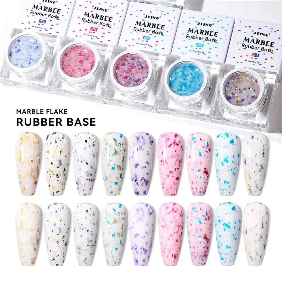 JTING Hot Selling New Trend 9colors Collection High Pigment Top Quality Marble Flake Rubber Base ...