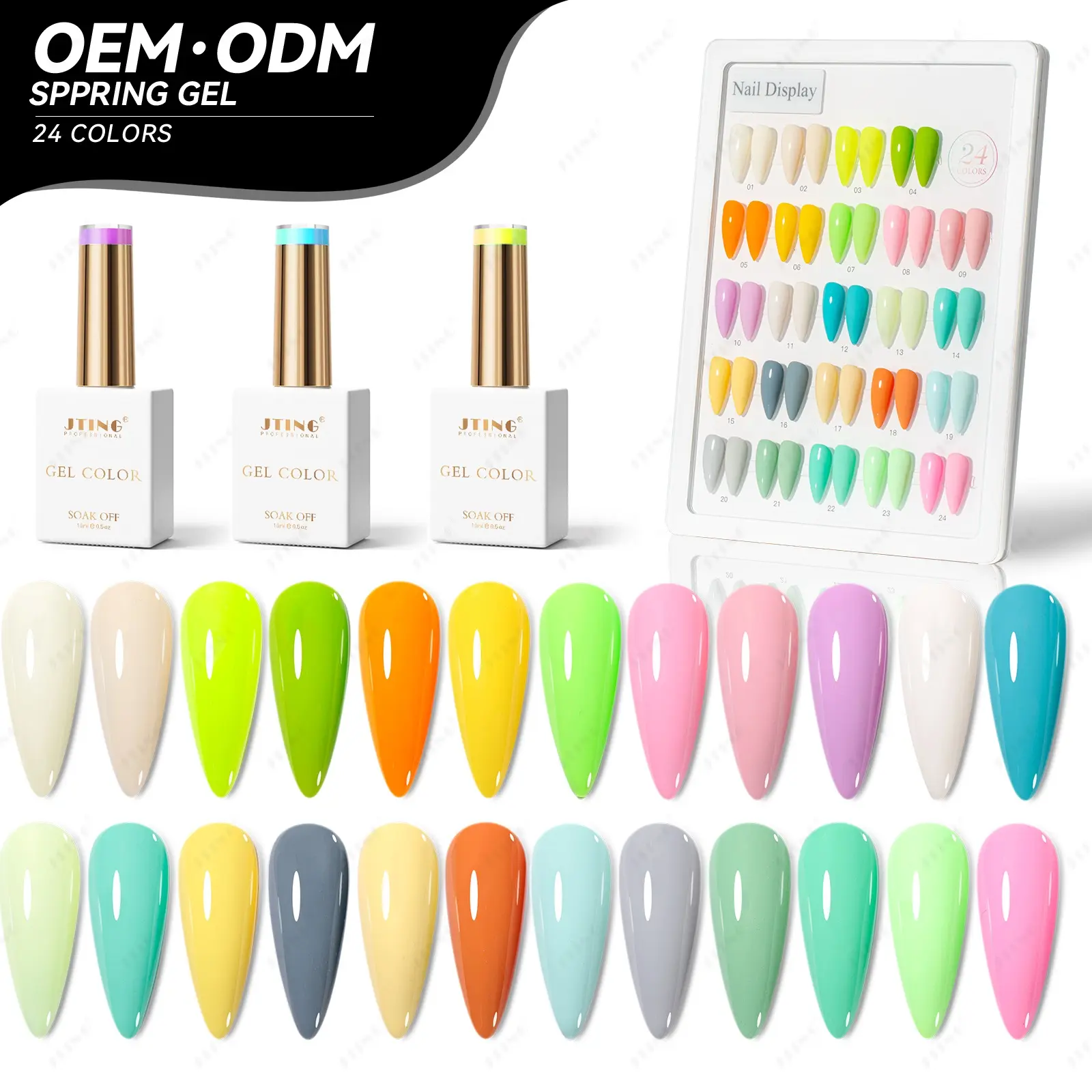 JTING Newest Arrival spring nail gel design 24colors spring gel collection Unique brand custom OEM/ODM spring nail gel polish